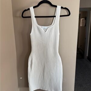 Babaton sculpt knit Cream Ribbed Knit Top XS